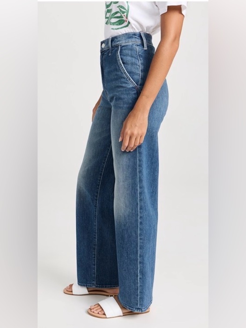 MOTHER High-Rise Spinner Prep Skimp Wide-Leg Jeans in Flashback 26 - Picture 5 of 11